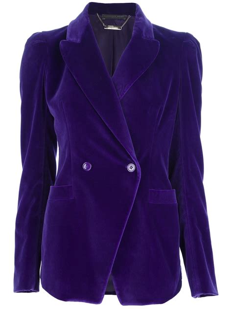 purple velvet jacket women's.